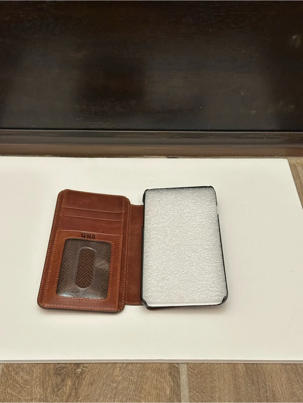 NWT Brown Leather Phone Wallet Case iPhone 6+